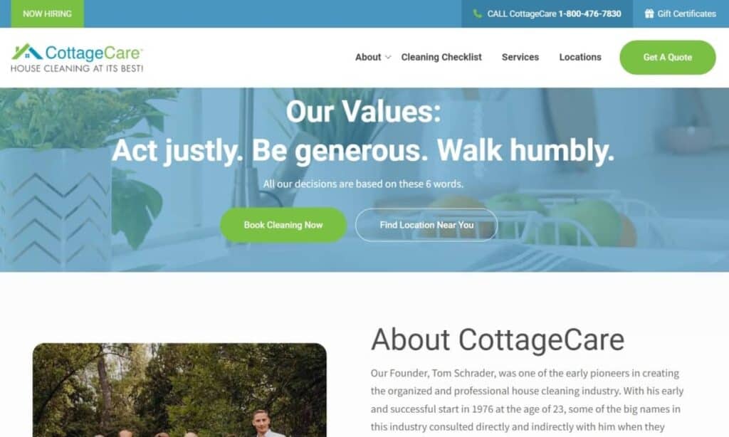 CottageCare’s About Us page